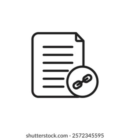 Document link icon Vector flat thin line illustration