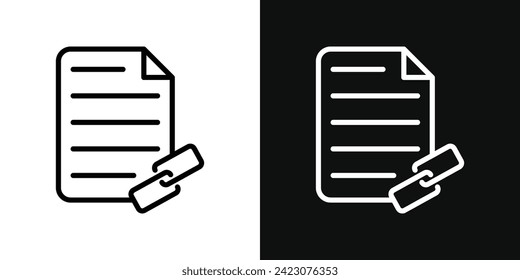 Document link vector line icon illustration.