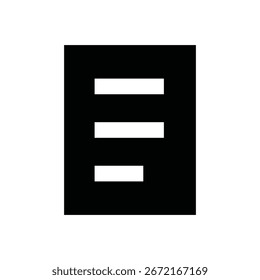 Document List Icon Black and White Vector Graphic