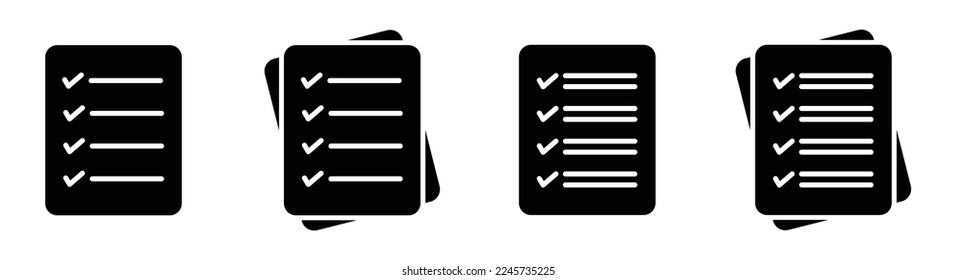 Symbol der Dokumentliste. Symbol in der Zwischenablage. Checklist-Symbol, Vektorgrafik