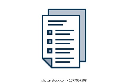 Document list icon flat style vector illustration.