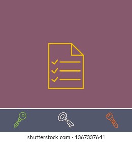 document list vector line icon.Basic element illustration.document list vector outline symbol design.Bonus broken key graphic concept