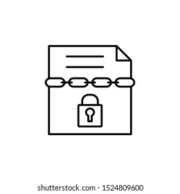 Document lock business icon. Element of confidential line icon