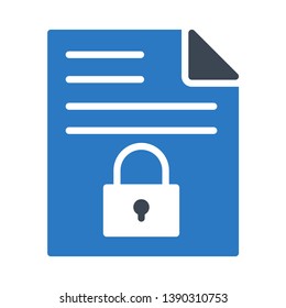 document lock glyph double color icon