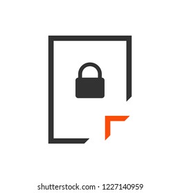 Document Lock icon. Unlock file. Lock file. Secret document. Vector illustration isolated on white background.