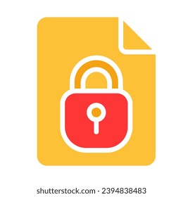 Document with a lock. Limited access, secret correspondence, top, data protection, security system, important information, email, mail, report, agreement, message. Colorful icon on white background - Shutterstock ID 2394838483
