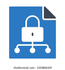 document lock network glyph double color icon