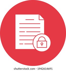 Document, lock, protection icon vector image. Can also be used for cyber security. Suitable for use on web apps, mobile apps and print media.