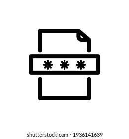 document locked by password icon. secret document icon. Confidential Information Icons. Black Flat Design. Vector Illustration. Secret locked document icon.
