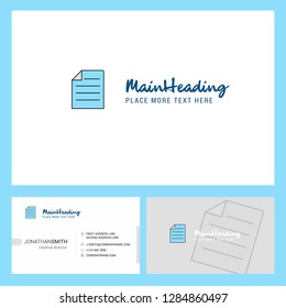 Document Logo design with Tagline & Front and Back Busienss Card Template. Vector Creative Design