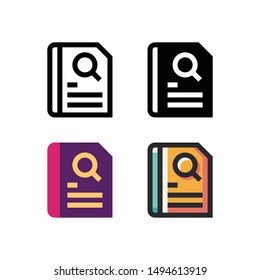 Document logo icon design in four style. Line, Solid, Flat Gradient and Color Line style