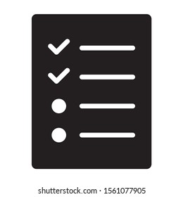 Document with logs, checklist or survey flat vector icon for apps and websites