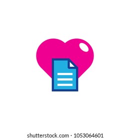 Document Love Logo Icon Design