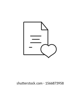 document love - minimal line web icon. simple vector illustration. concept for infographic, website or app.