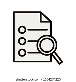 Document and lupe design, Data archive storage organize business office and information theme Vector illustration