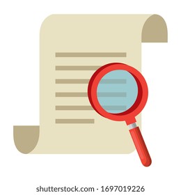 Document and lupe design, Data archive storage organize business office and information theme Vector illustration