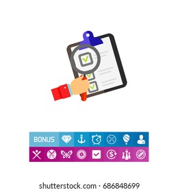 Document and Magnifier Icon