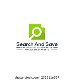 document magnifier logo design negative space style