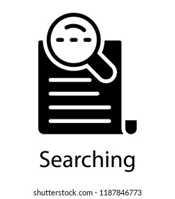 Document with magnifier, searching icon vector 