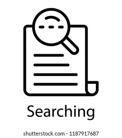 Document with magnifier, searching icon vector 