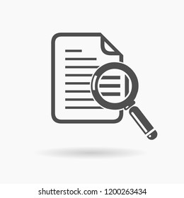 Document With Magnifying Glass Business Icon Illustration.