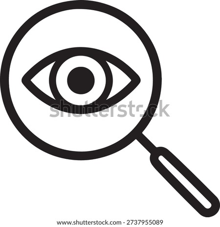 Document with magnifying glass and eye icon for detailed business audit and monitoring