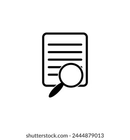 Document with Magnifying Glass flat vector icon. Simple solid symbol isolated on white background