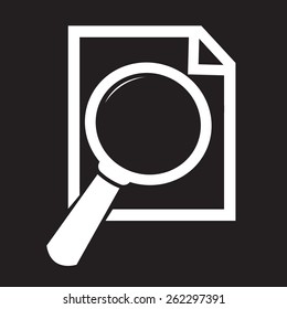 Document and Magnifying Glass Icon
