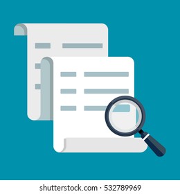 Document And Magnifying Glass Icon