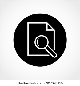 Document With Magnifying Glass Icon Isolated on White Background