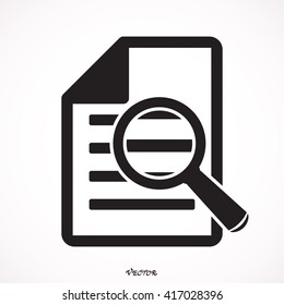 Document With Magnifying Glass Icon Isolated on White Background