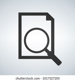 Document With Magnifying Glass Icon, search concept.
