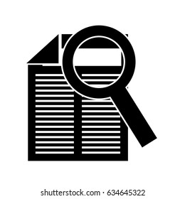 document with magnifying glass isolated icon