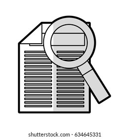 document with magnifying glass isolated icon