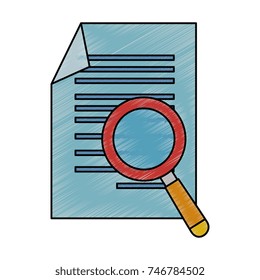 document with magnifying glass isolated icon