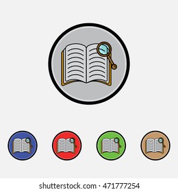 Document With Magnifying Glass vector Icon. Flat style for web and mobile