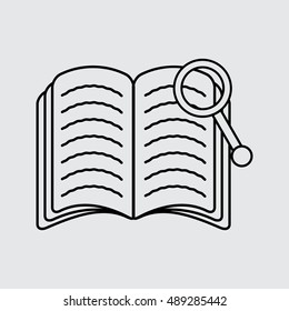 Document With Magnifying Glass vector Icon. Line style for web and mobile