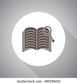Document With Magnifying Glass vector Icon. Flat style for web and mobile