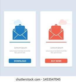 Document, Mail  Blue and Red Download and Buy Now web Widget Card Template