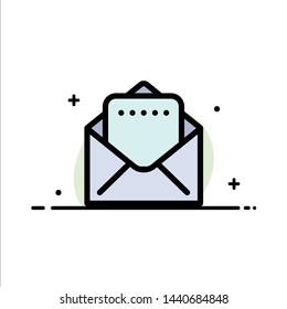 Document, Mail  Business Flat Line Filled Icon Vector Banner Template