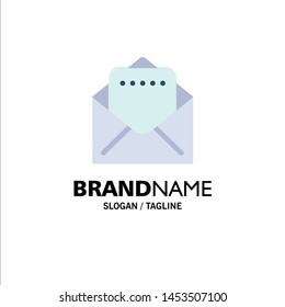 Document, Mail Business Logo Template. Flat Color