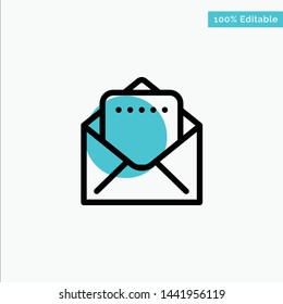 Document, Mail turquoise highlight circle point Vector icon