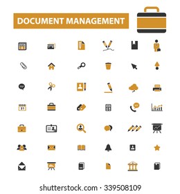 document management, business  icons, signs vector concept set for infographics, mobile, website, application
