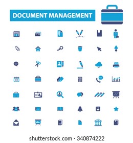 document management, business  icons, signs vector concept set for infographics, mobile, website, application
