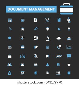 document management, business  icons, signs vector concept set for infographics, mobile, website, application
