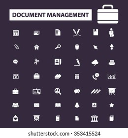 document management, business  icons, signs vector concept set for infographics, mobile, website, application
