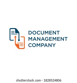 Document management company logo design vector template