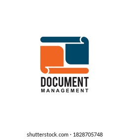 Document management company logo design vector template