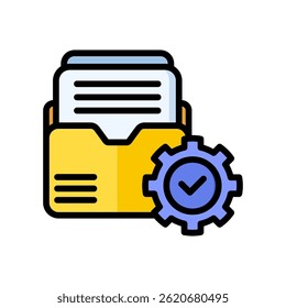 Ícone do gerenciamento de documentos Ilustração do vetor de cores linear
