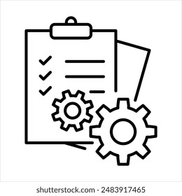 document management icon Linear symbol structure for use in designing infographics, illustrations, websites, and presentations.